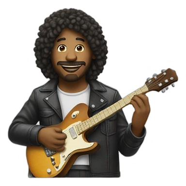 A man playing guitar and another playing synthetizer  sticker