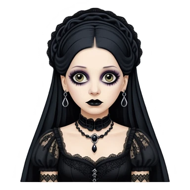 Lene Lovich like a gothic bride in dirty lace sticker
