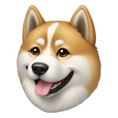 akita smiling sticker