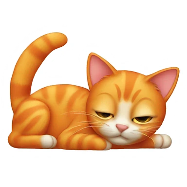 Orange cat with a mouse sticker