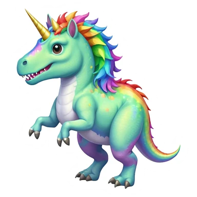 Unicorn riding a T. rex sticker