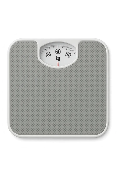 bilancia pesapersone vista dall'alto che pesa 60 kg sticker