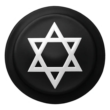 black satin Jewish kippah, viewed from above sticker