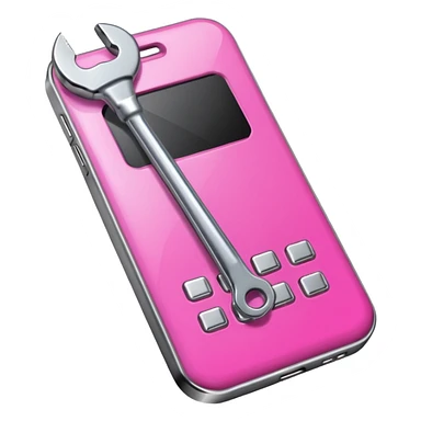 pink cellphone with a wrench sticker