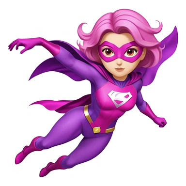 pink violet woman superhero flying sticker