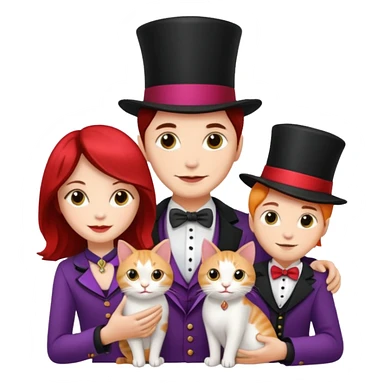 magician couple and their pet cat sticker