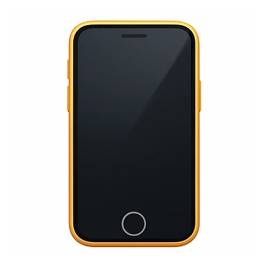 Create a phone emoji exactly like the reference image but without the Wi-Fi symbol and wording. Maintain the same shape, color, and details, with a smooth and shiny appearance in the style of iOS emoji. Add a subtle highlight to the phone. sticker