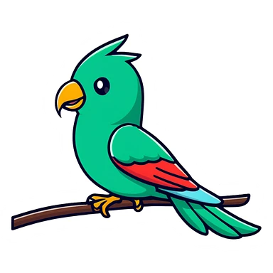 Minimalist Maya-style quetzal bird as message delivery symbol, white and deep green only, flat design with clean lines sticker
