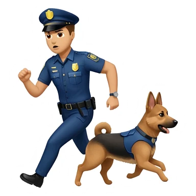 Police with dog is angry and police is running sticker