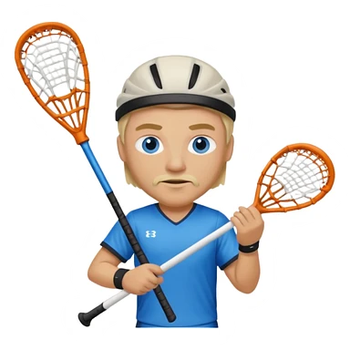 Blonde white with blue eyes and slight facial hair lacrosse guy  sticker