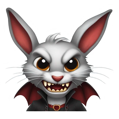 Rabbit as vampire angry sticker