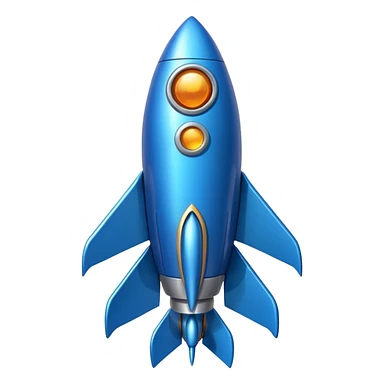 blue rocket ship sticker