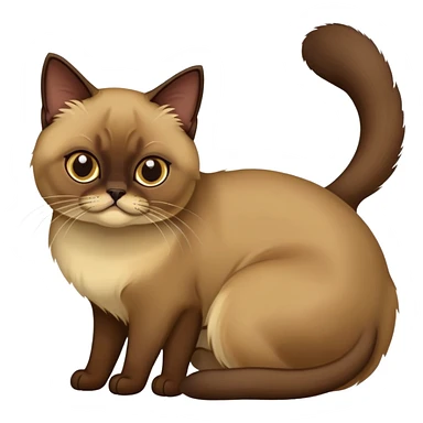 Two Burmese cats dark brown and beige color sticker