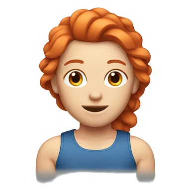 red head emoji working out sticker