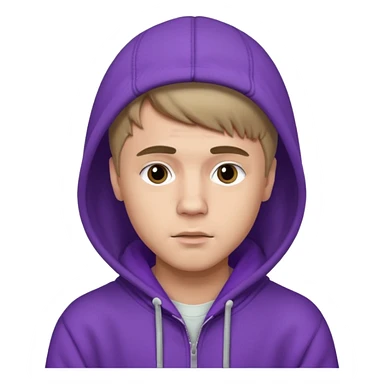 justin bieber, wear purple hoodie sticker