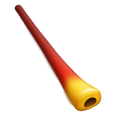 a long stick thats is yellow and the end of it is red sticker