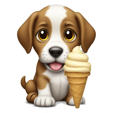 puppy eating ice cream sticker