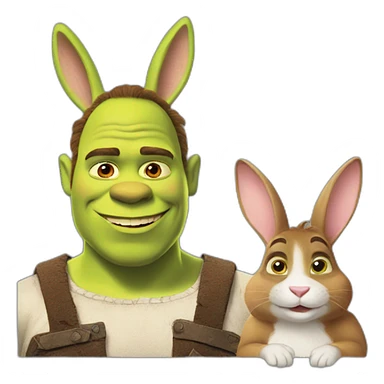 shrek with bunny ears sticker