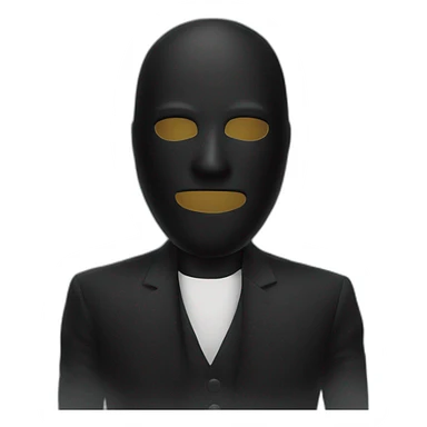 black mask, no eyeholes sticker