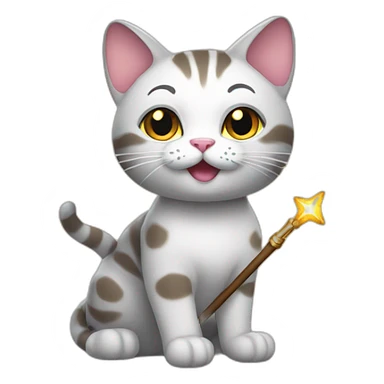 Cat with a wand sticker