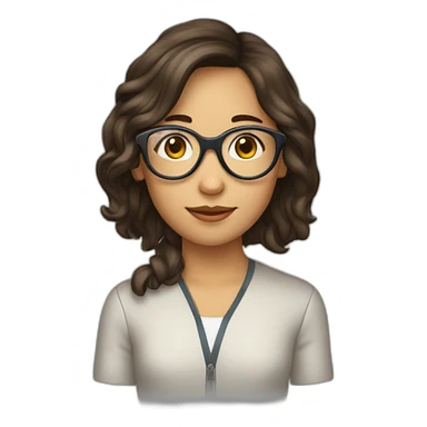 Fille-brune-lunette sticker