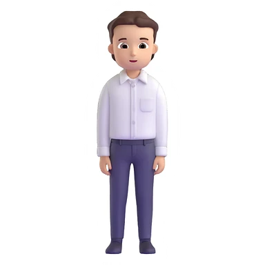 white shirt with three white buttons for a boy sticker