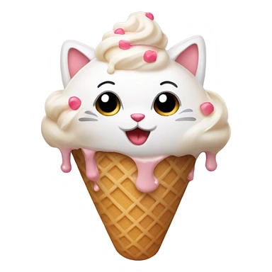 Kitty covered in ice cream  sticker