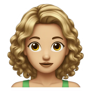 Femme cheveux bruns yeux verts sticker