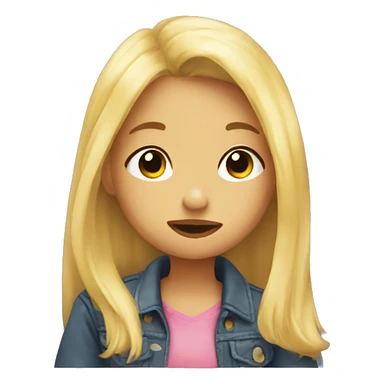 Blond girl sending kiss  sticker