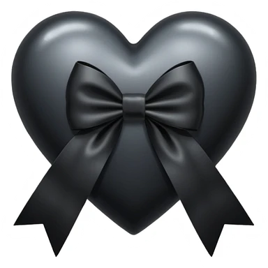 Black heart with black bow, explore sticker