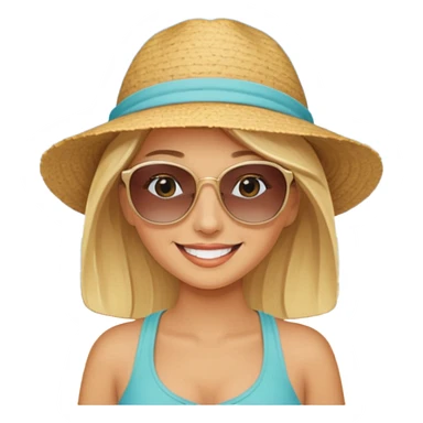 Blonde woman on the beach sticker