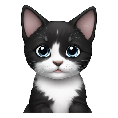 Black and white kitten sticker