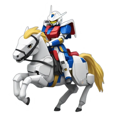 Gundam riding a horse sticker