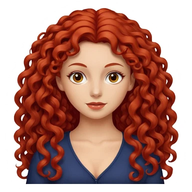 Morena do cabelo grande cacheado, vermelho sticker