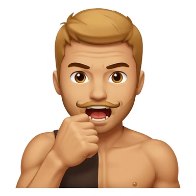 Guy biting his fist sticker