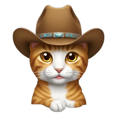 cat wearing a cowboy hat sticker