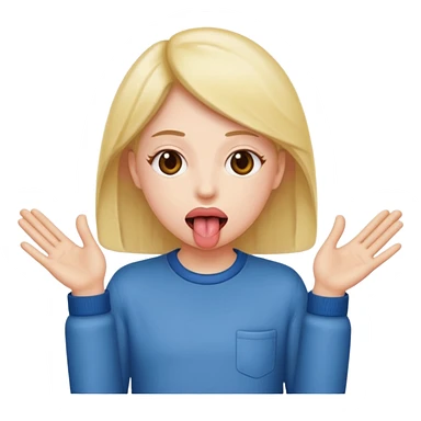 tounge out hands to side sticker