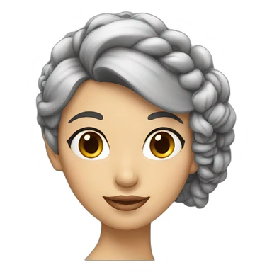 femme cheveux gris chignon sticker