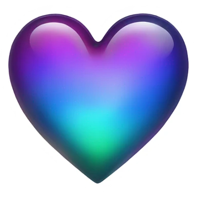 Dark rainbow glass heart sticker