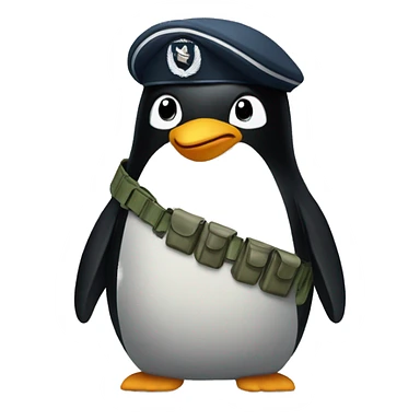 Military pinguin  sticker