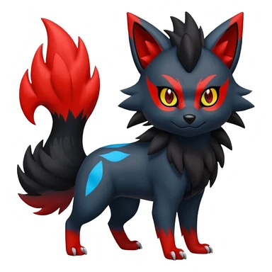 Zorua-Litten-Zoroark-Fakémon-hybrid-creature (full body)  sticker