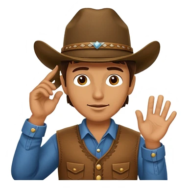 Cowboy tipping his hat. TIPPING HIS HAT sticker