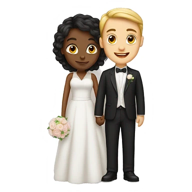 1 girl and 1 boy married sticker