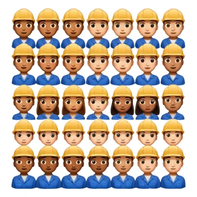 worker 30 faces of emojis sticker
