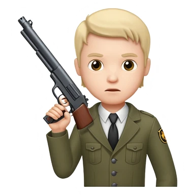 Mini man with a gun sticker