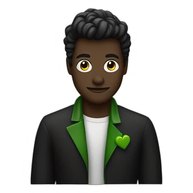 Homme noir cagoulé avec inscription verte sticker