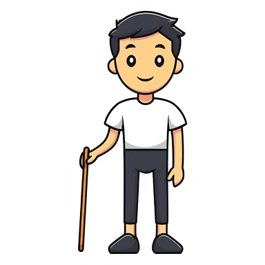 cartoon sticker of a man with a peg leg sticker