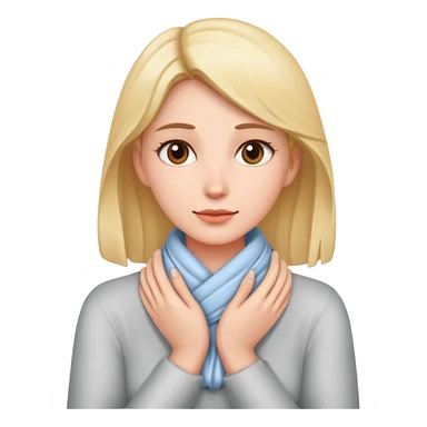 woman wrapping her hands around her neck sticker