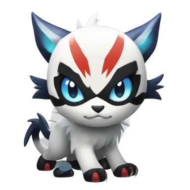 Edgy Cool Kawaii Litten-Absol-Pokémon Full Body sticker