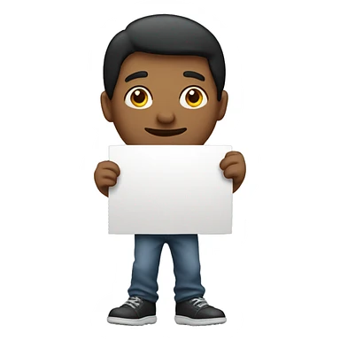 a guy holding a poster sticker